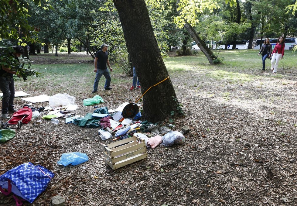 Park v Římě, kde byla znásilněna žena.