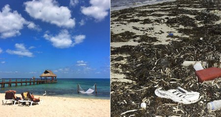 Dovolenkové ráje se pomalu mění ve smetiště, mexický ostrov Cozumel.
