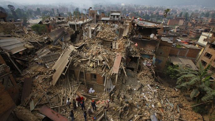 Zničené Káthmándú