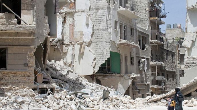 Zničené město Homs