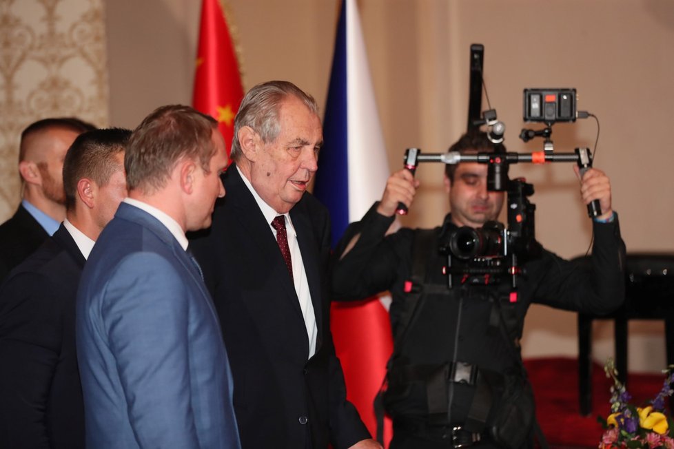 Prezident republiky Miloš Zeman na recepci pořádané čínskou ambasádou v pražském paláci Žofín (25. 9. 2019)