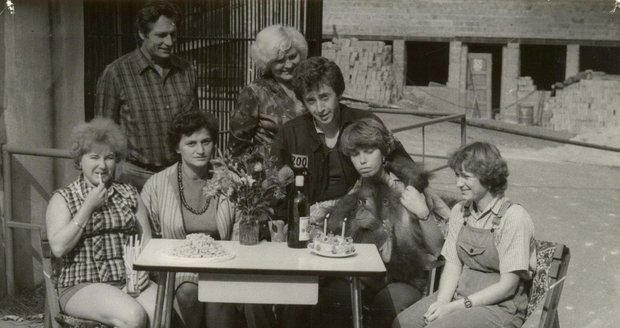 Oslava druhých narozenin orangutana Bimba (1982).