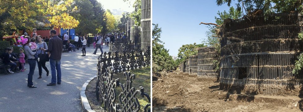 Tbiliská zoo před povodní a po povodni