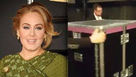 Adele se před koncerty schovává v bedně.