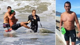 Steven Robles byl napaden bílým žralokem na pláži v Kalifornii. Ranou do nosu však žraloka dezorientoval a zachránil si tím život