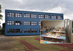 V Uhříněvsi přistavili k základní škole novou budovu. Oplývá novotou a modernou.