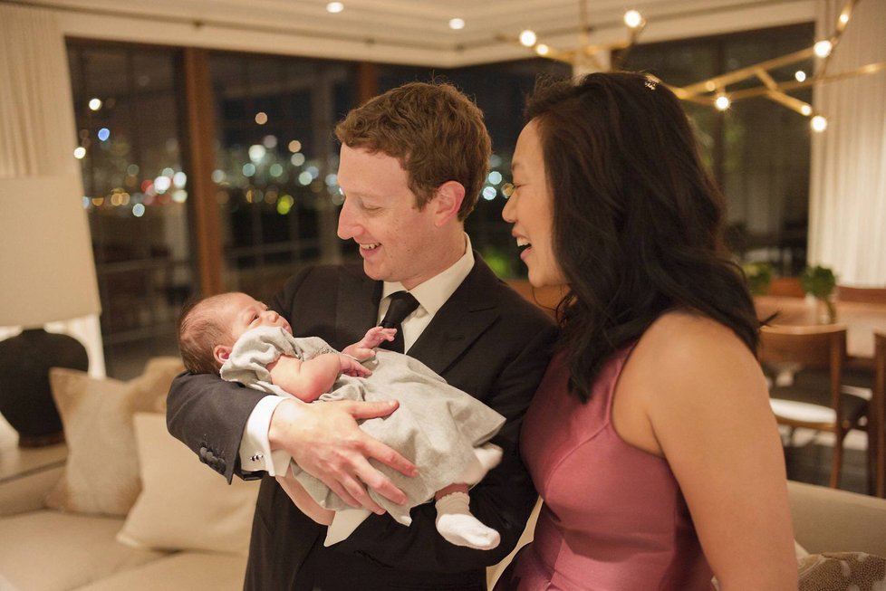 Zuckerberg s manželkou Priscillou a dcerkou Max