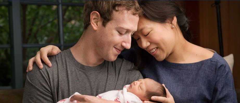 Mark Zuckerberg s manželkou Priscillou a dcerkou Max