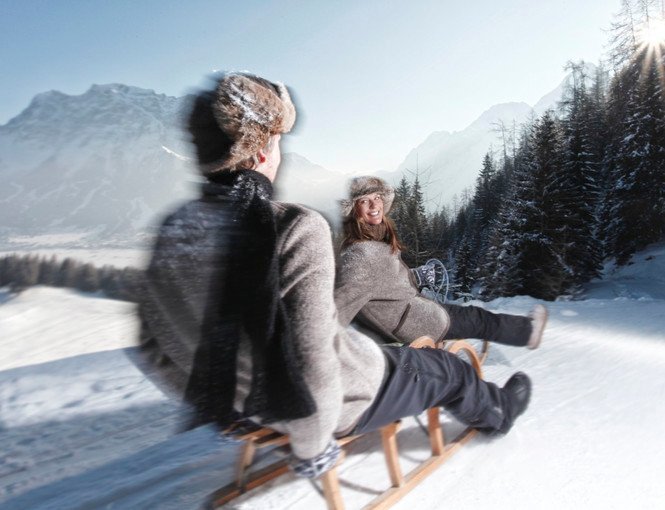 Zugspitze Arena je ideálním resortem pro sáňkaře