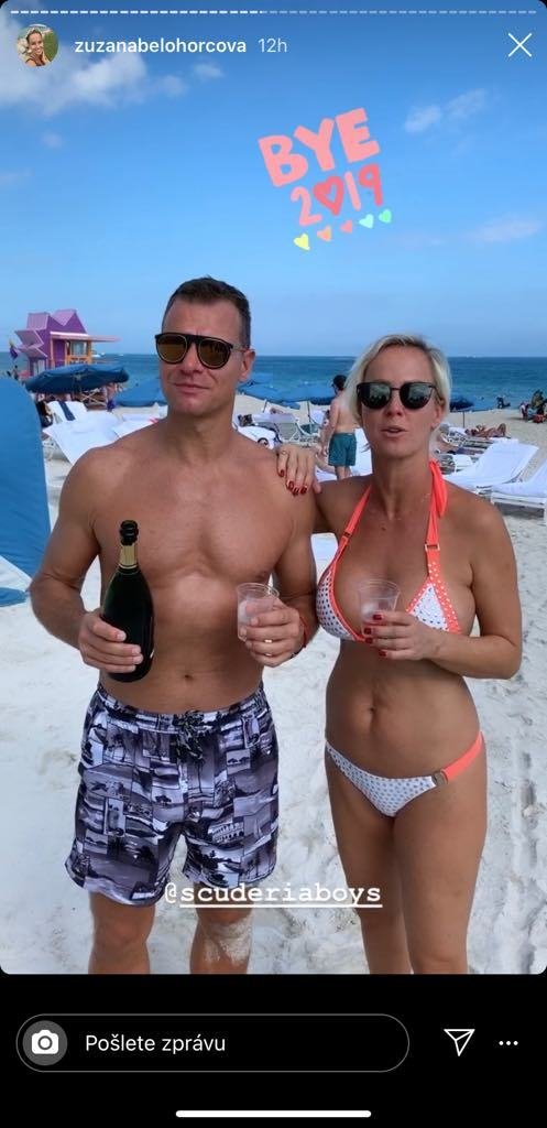 Zuzana Belohorcová oslavila příchod nového roku s rodinou a přáteli na pláži v Miami.