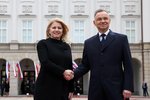 Slovenská prezidentka Zuzana Čaputová a polský prezident Andrzej Duda.