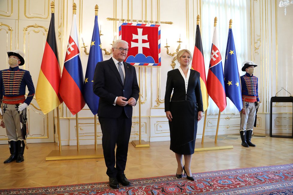 V Hanečkových šatech hostila Čaputová německého prezidenta Franka Waltera Steinmeiera.