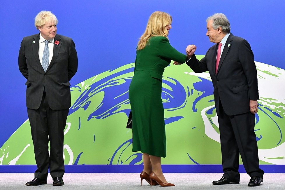 Klimatická konference v Glasgow: Zuzana Čaputová, Boris Johnson a Antonio Guterres