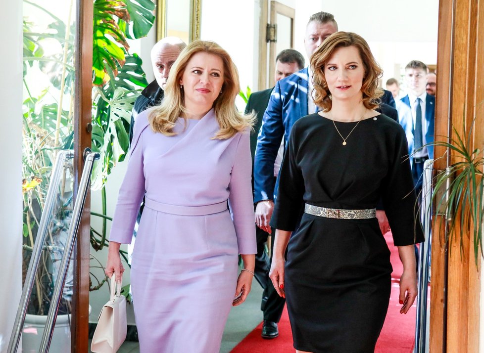 Slovenská prezidentka Zuzana Čaputová (vlevo) se 10. března 2020 v Brně při své návštěvě Jihomoravského kraje setkala s brněnskou primátorkou Markétou Vaňkovou (vpravo).