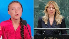 Slovenská prezidentka Zuzana Čaputová podpořila na zasedání Valného shromáždění OSN mladou aktivistku Gretu Thunbergovou (25. 9. 2019)