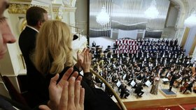 Slovenská prezidentka Zuzana Čaputová s Jurajem Rizmanem na koncertu Slovenské filharmonie (1.3.2024)