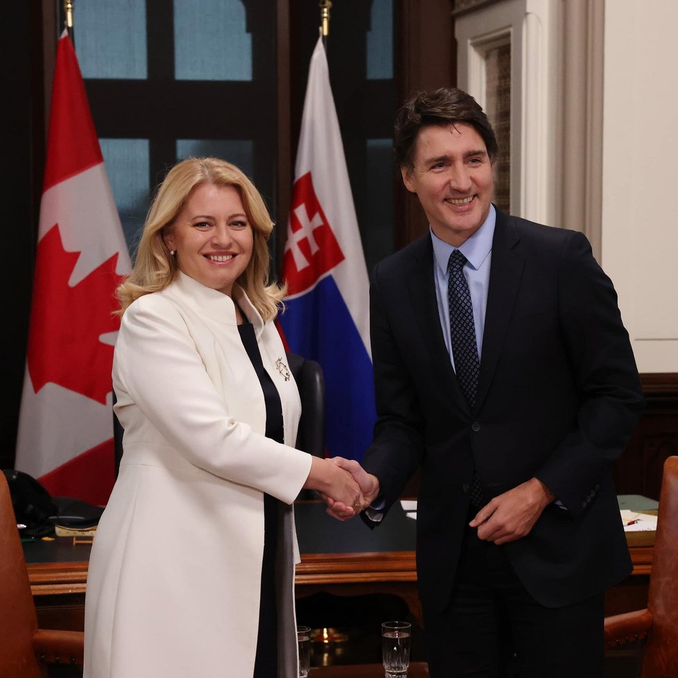 Zuzana Čaputová na návštěvě Kanady: Přijal ji i premiér Justin Trudeau (leden 2024)