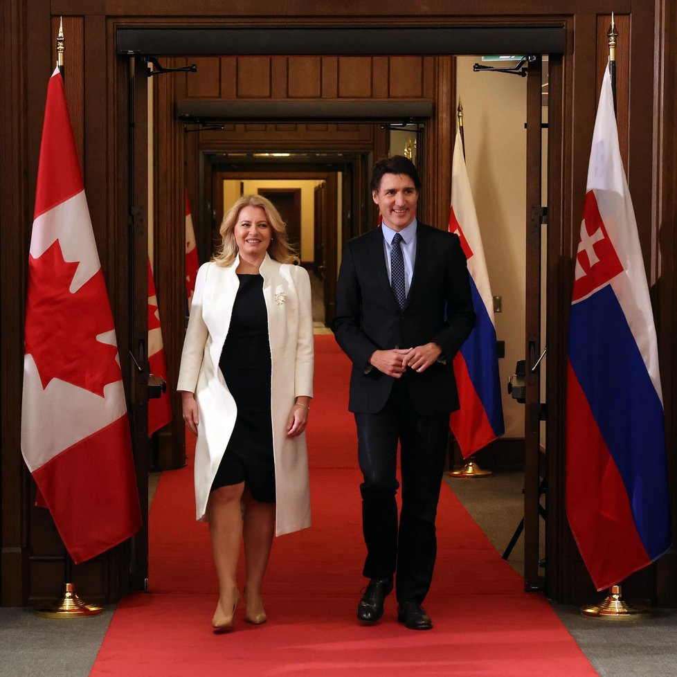Zuzana Čaputová na návštěvě Kanady: Přijal ji i premiér Justin Trudeau (leden 2024)