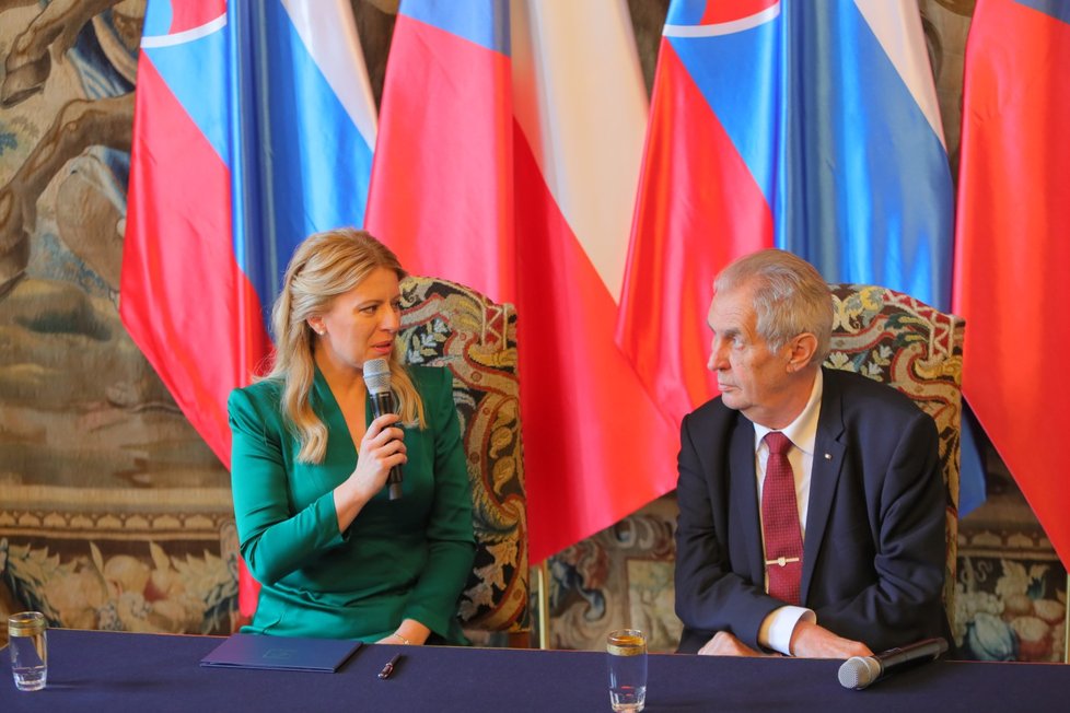 První oficiální návštěva prezidentky Slovenska v ČR (20.6.2019). Zuzana Čaputová s Milošem Zemanem