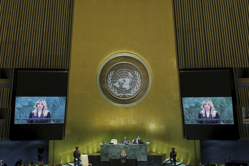 Slovenská prezidentka Zuzana Čaputová na valném shromáždění OSN v New Yorku (25. 9. 2019)