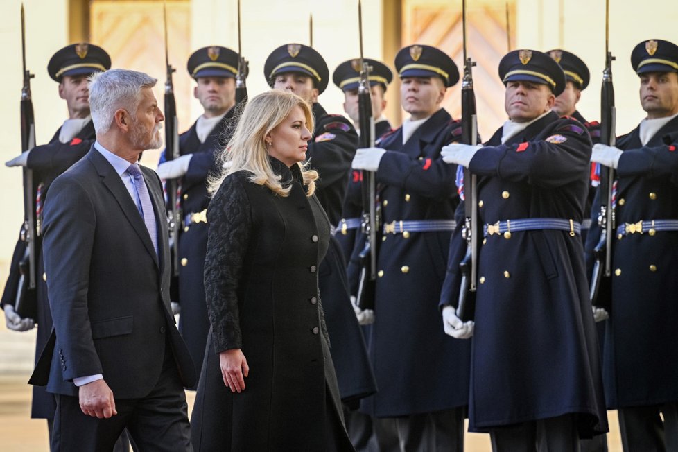 Slovenská prezidentka Zuzana Čaputová na Hradě s prezidentem Petrem Pavlem (16.11.2023)