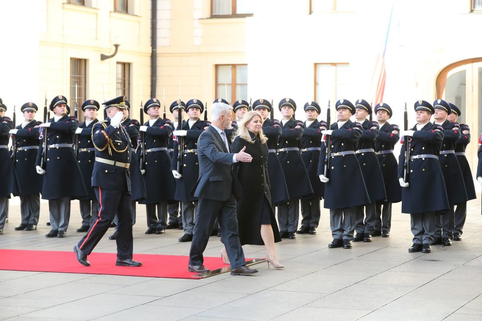 Slovenská prezidentka Zuzana Čaputová na Hradě s prezidentem Petrem Pavlem (16.11.2023)