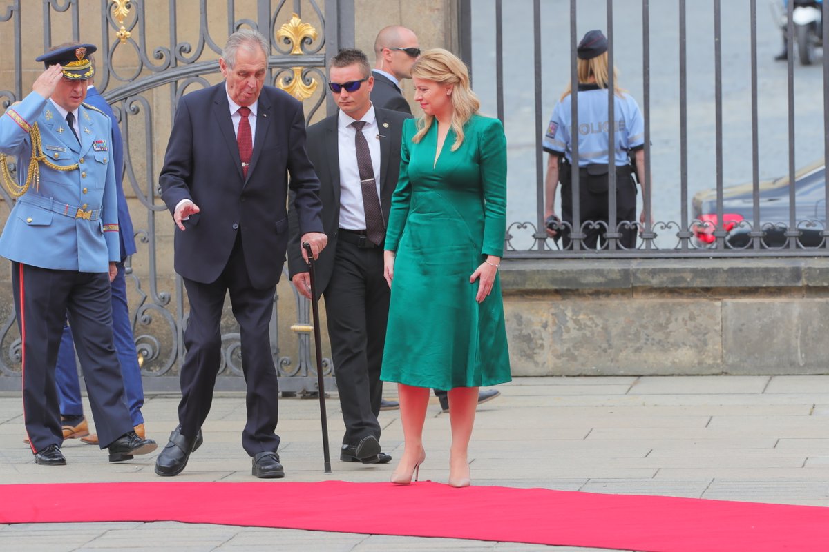 První oficiální návštěva prezidentky Slovenska v ČR (20.6.2019). Zuzana Čaputová s Milošem Zemanem