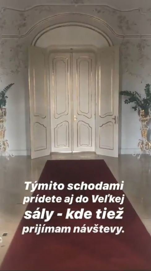 Slovenská prezidentka Zuzana Čaputová udělala virtuálního prohlídku Grasalkovičova paláce (31. 7. 2019)