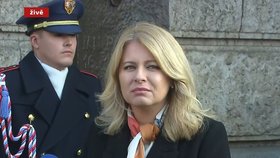 Zuzana Čaputová v Praze: Před Filozofickou fakultou UK (18.3.2024)