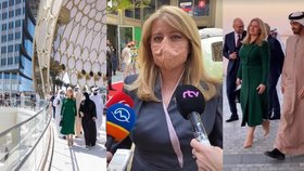 Čaputová v Dubaji: Náušnice od Muchovy vnučky, český pavilon i návštěva korunního prince