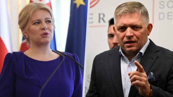 Slovenská prezidentka Zuzana Čaputová a vítěz slovenských voleb Robert Fico