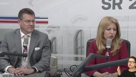 Zuzana Čaputová a Maroš Šefčovič v duelu před prezidentskými volbami