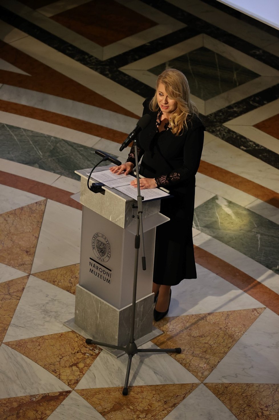 Slovenská prezidentka Zuzana Čaputová v Národním muzeu k výročí atentátu na Heydricha (27. 5. 2022)