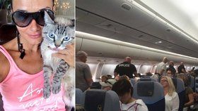 Českou modelku vyprovodili z letadla policisté. Kvůli její kočce muselo letadlo nouzově přistát.