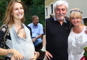 Zuzana Rosáková přišla na tátovu oslavu narozenin se synem v šátku.