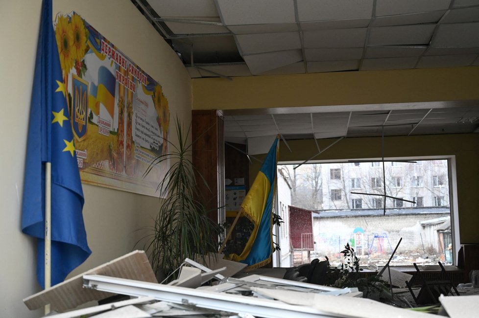Válka na Ukrajině: Ulice Žytomyru (4.3.2022)