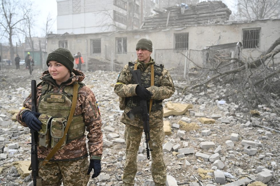 Válka na Ukrajině: Ulice Žytomyru (4. 3. 2022)
