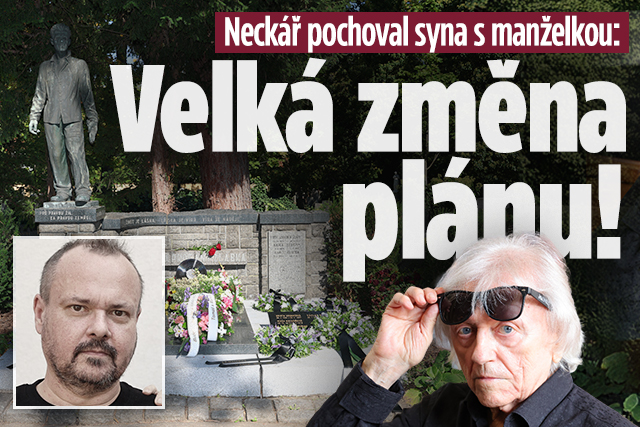 Banner ke žhavému tématu: Neckář pochoval syna s manželkou: Velká ...