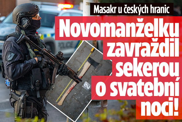 Banner ke žhavému tématu: Masakr u českých hranic: Novomanželku ...