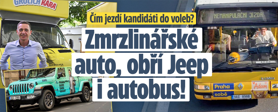 Banner ke žhavému tématu: Čím jezdí kandidáti do voleb? ...