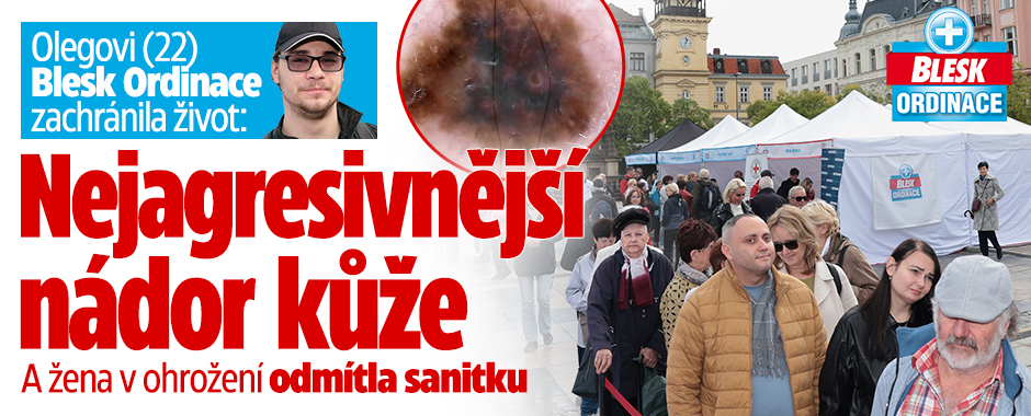 Banner ke žhavému tématu: Olegovi (22) Blesk Ordinace zachránila ...