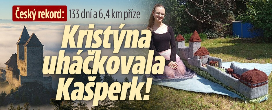 133 dní a 6,4 km příze: Kristýna (17) uháčkovala Kašperk! Má rekord