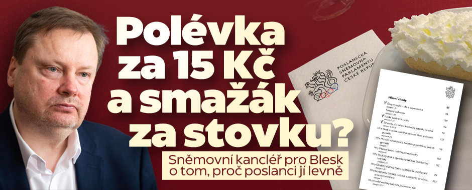 Polévka za 15 a smažák za 100 korun: Proč poslanci jí levně?
