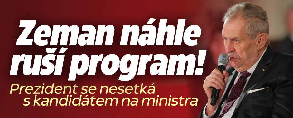 Zeman nečekaně ruší program! Hrad: Jde o technické důvody