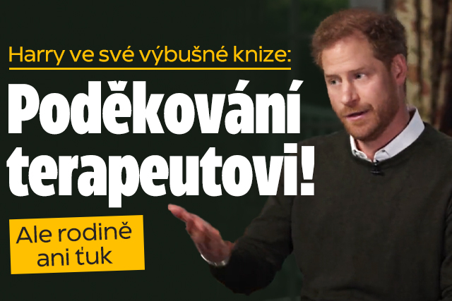 Harry v knize: Poděkování terapeutovi! Ale rodině ani ťuk