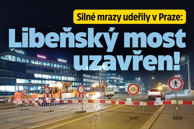 Silné mrazy poškodily Libeňský most, je v havarijním stavu 